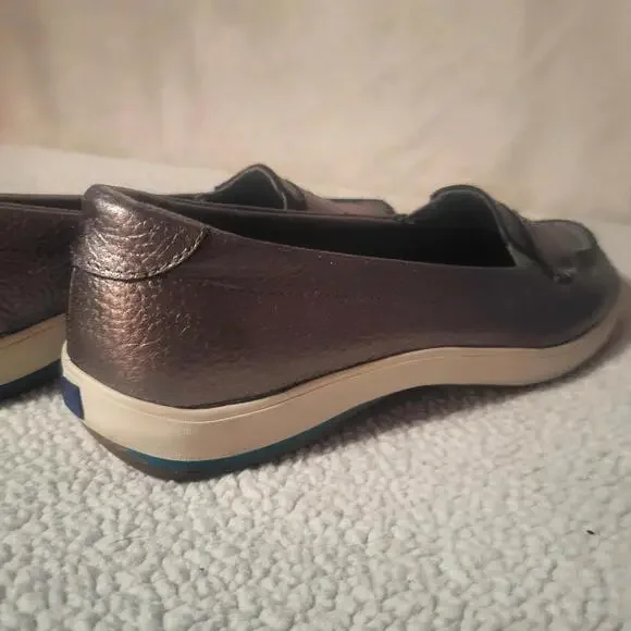 Keds Penny Loafer/Sneaker Hybrid Metallic Gray Comfort Insole - Size 8.5 - Picture 4 of 9